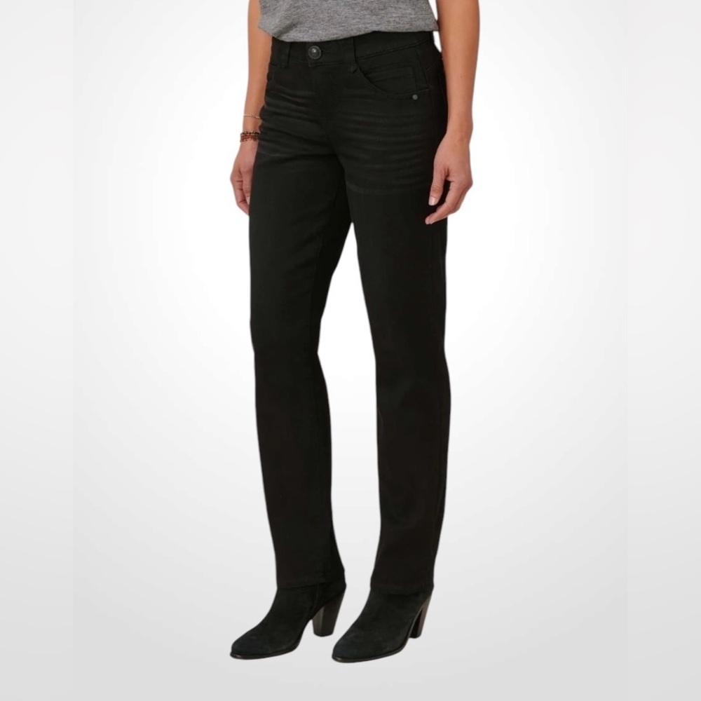 Women’s Democracy Ab Solution Patriot Black Straight Leg Jeans NWT size 4 - Picture 3 of 15